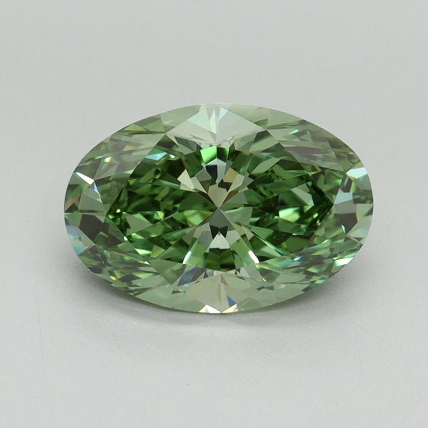 2.06 Ct. Fancy Vivid Green Oval Lab Grown Diamond