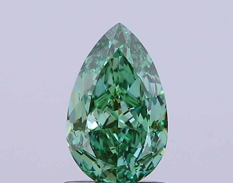 1.27 Ct. Fancy Vivid Green Pear Lab Grown Diamond