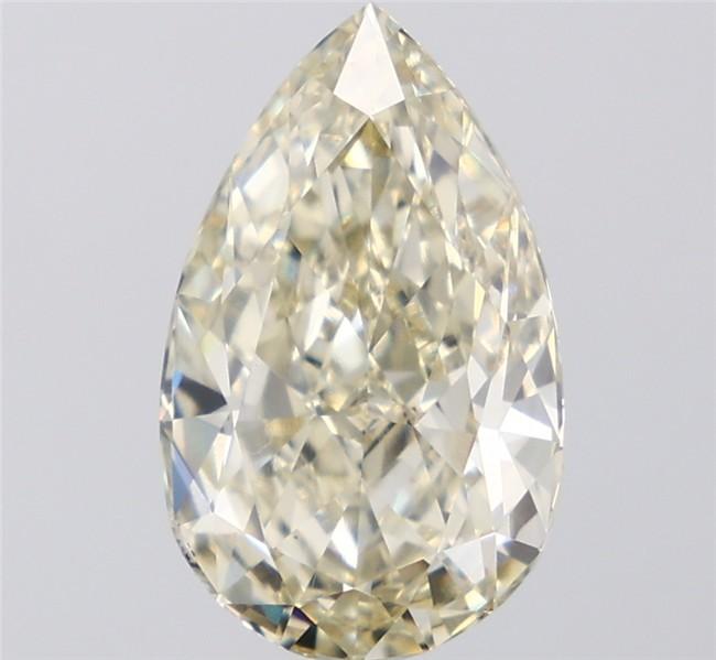5.29 Ct. Light  Yellow Pear Lab Grown Diamond