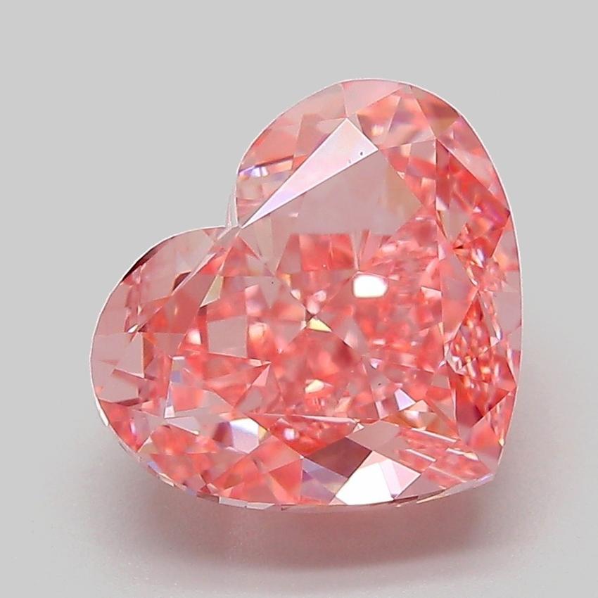 4.10 Ct. Fancy Vivid Pink Heart Lab Grown Diamond