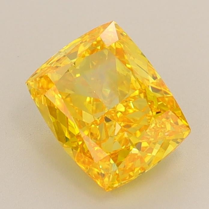 1.51 Ct. Fancy Vivid Yellow Cushion Lab Grown Diamond