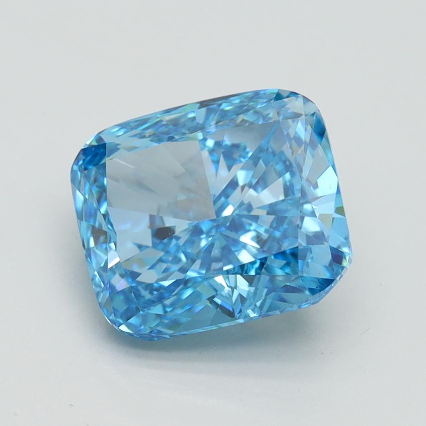 3.00 Ct. Fancy Vivid Malibu Blue Cushion Lab Grown Diamond