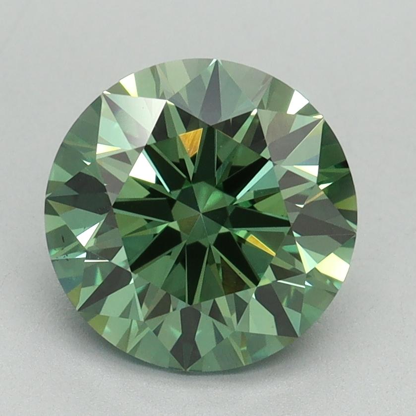 2.29 Ct. Fancy Vivid Green Round Lab Grown Diamond