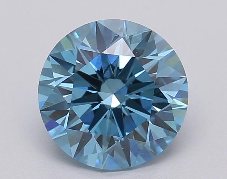 1.53 Ct. Fancy Vivid Blue Round Lab Grown Diamond