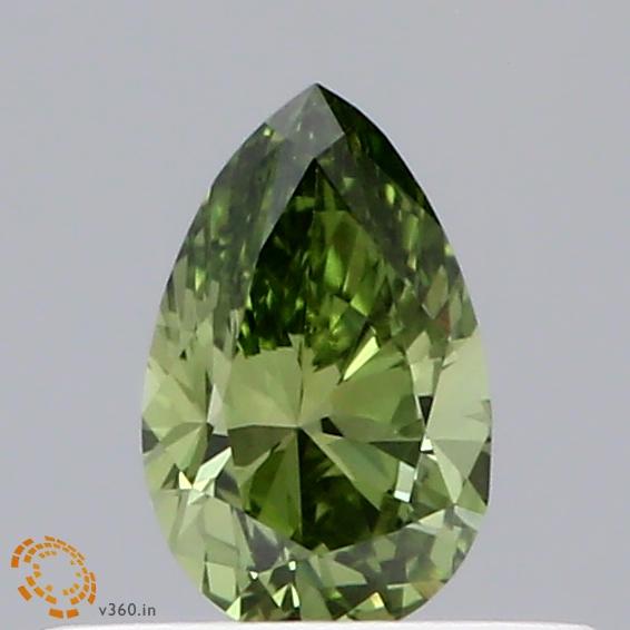 0.33 Ct. Fancy Vivid Green Pear Lab Grown Diamond