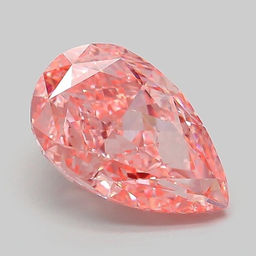 3.65 Ct. Fancy Vivid Pink Pear Lab Grown Diamond