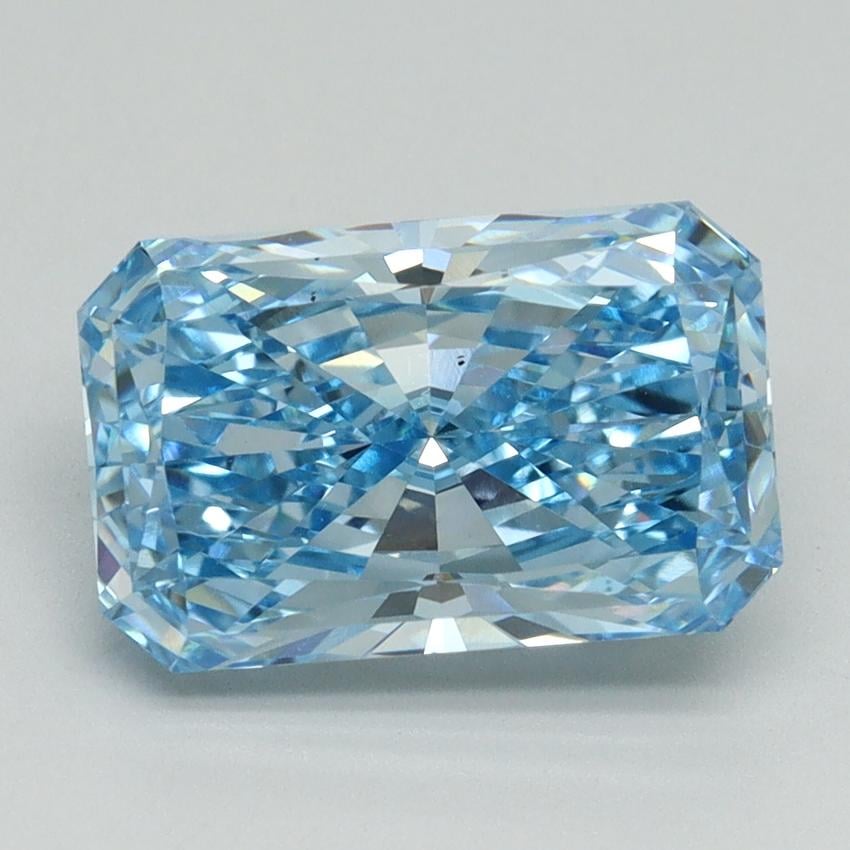 3.08 Ct. Fancy Vivid Blue Radiant Lab Grown Diamond