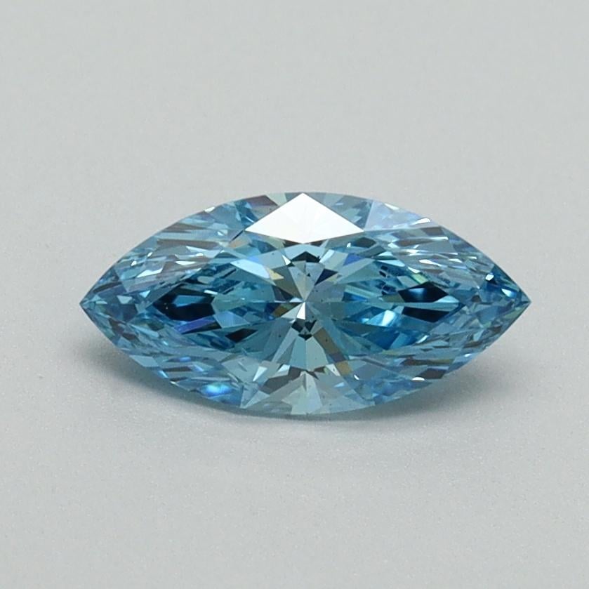 0.59 Ct. Fancy Vivid Blue Marquise Lab Grown Diamond