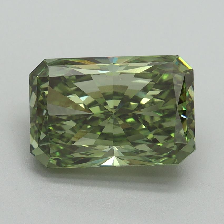 4.02 Ct. Fancy Vivid Green Radiant Lab Grown Diamond