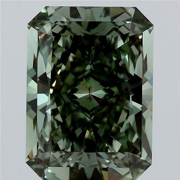 6.12 Ct. Fancy Vivid  Green Radiant Lab Grown Diamond