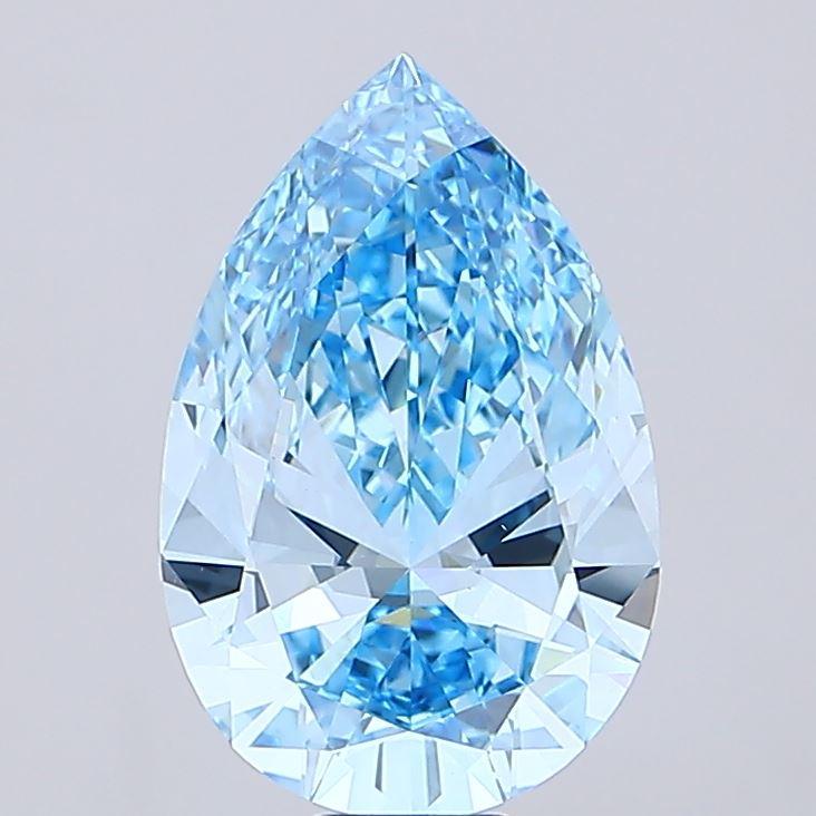 15.02 Ct. Fancy Vivid  Blue Pear Lab Grown Diamond