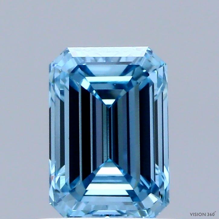 1.0 Ct. Fancy Vivid Blue Emerald Lab Grown Diamond