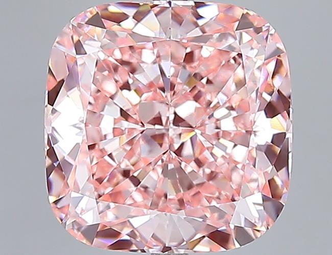 15.04 Ct. Fancy Vivid Pink Cushion Lab Grown Diamond