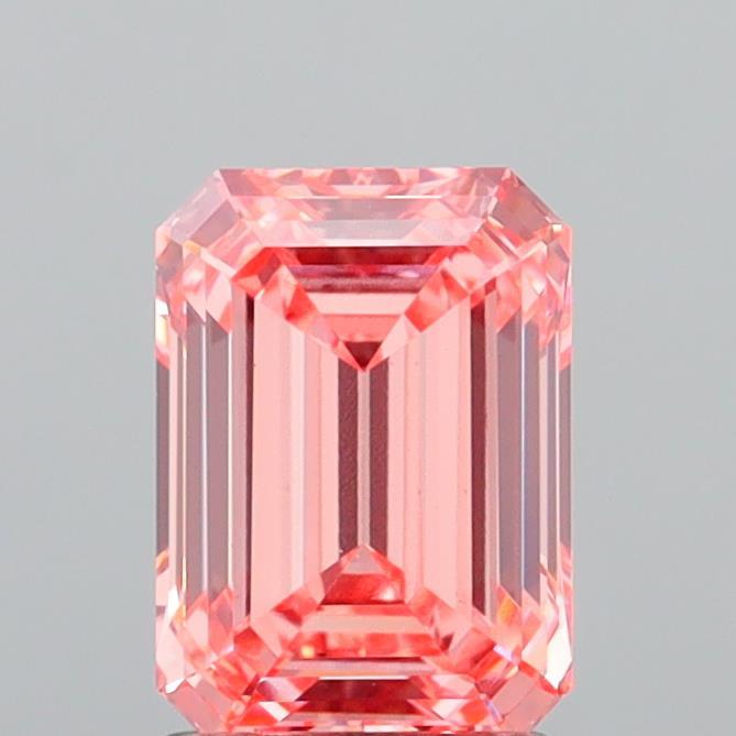 2.10 Ct. Fancy Vivid Orangy Pink Emerald Lab Grown Diamond