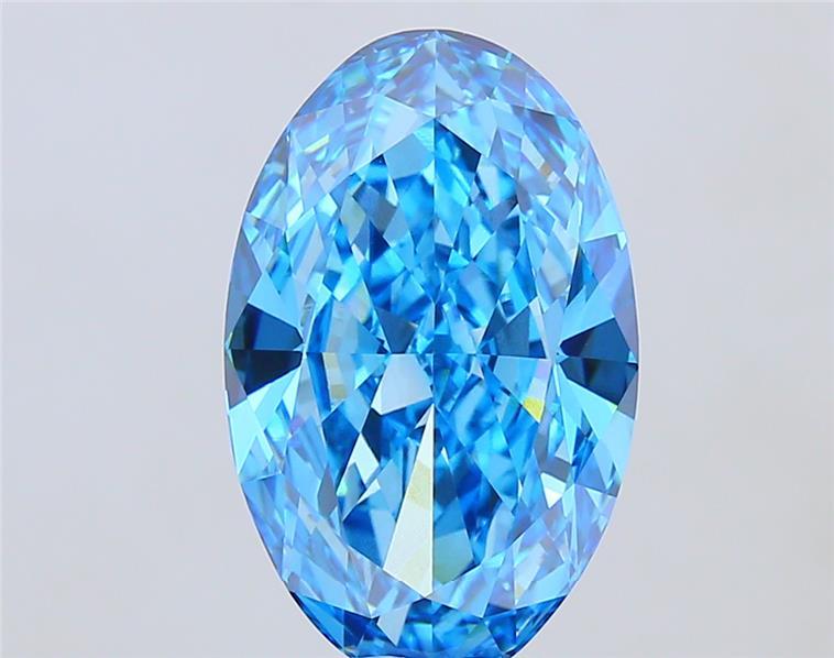 15.08 Ct. Fancy Vivid Blue Oval Lab Grown Diamond