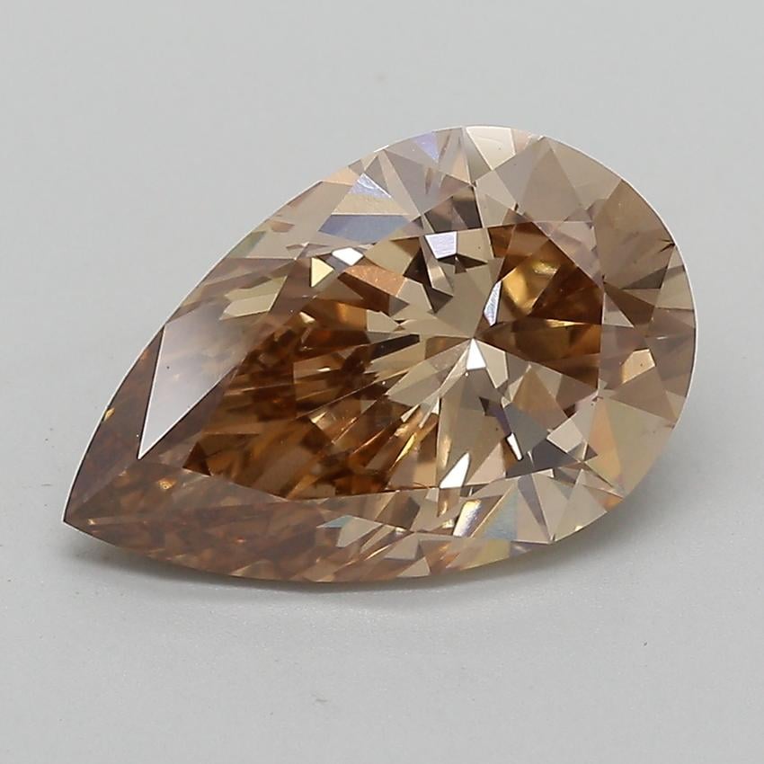 4.09 Ct. Fancy  Brown Pear Lab Grown Diamond
