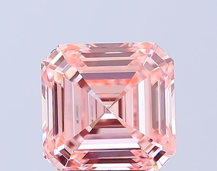 3.02 Ct. Fancy Intense Pink Asscher Lab Grown Diamond