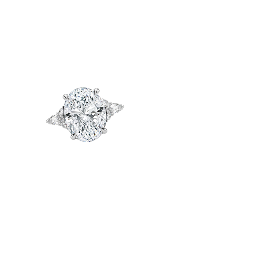 Luxe Nadia with 5ct Oval Lab Diamond in 18K White Gold