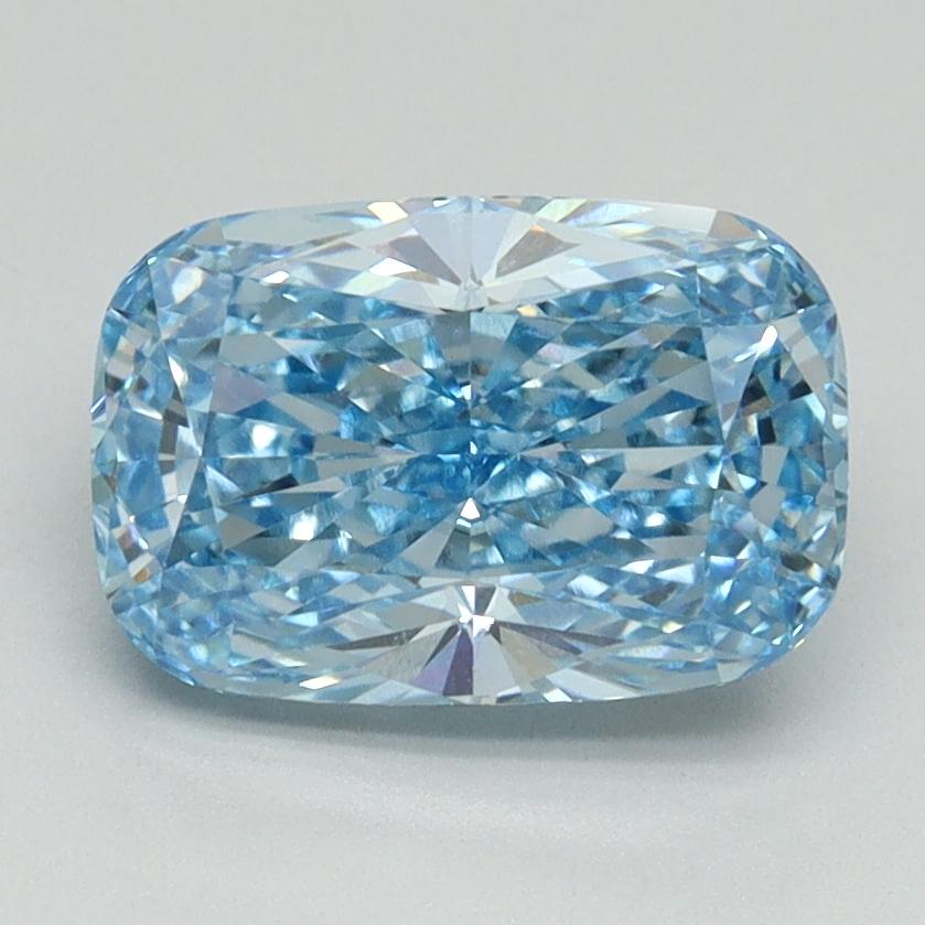 2.04 Ct. Fancy Vivid Blue Cushion Lab Grown Diamond