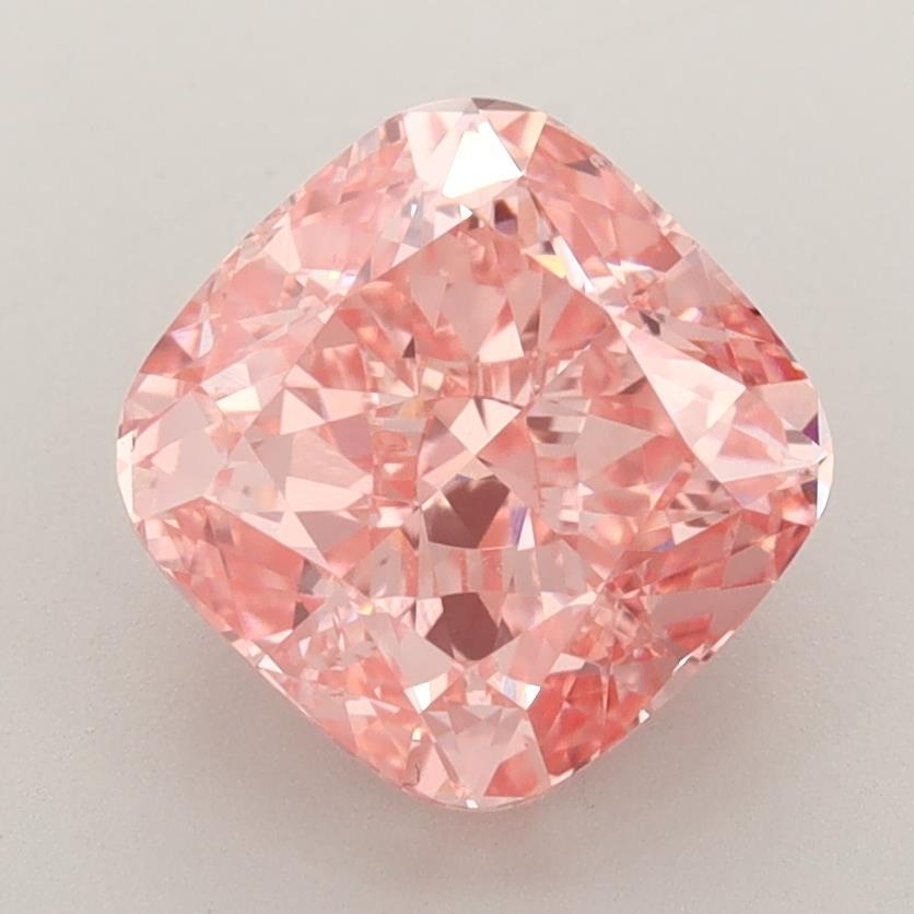 3.29 Ct. Fancy Vivid Pink Cushion Lab Grown Diamond