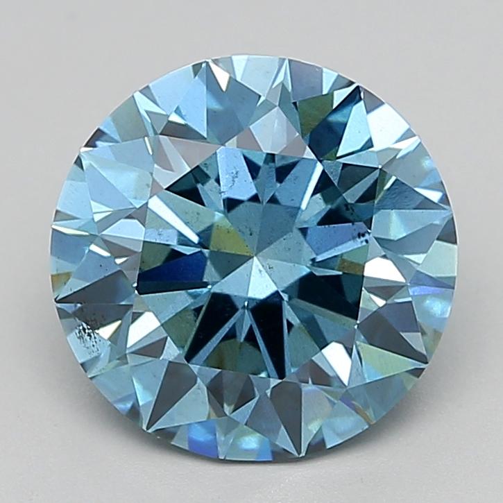 5.01 Ct. Fancy Vivid  Blue Round Lab Grown Diamond