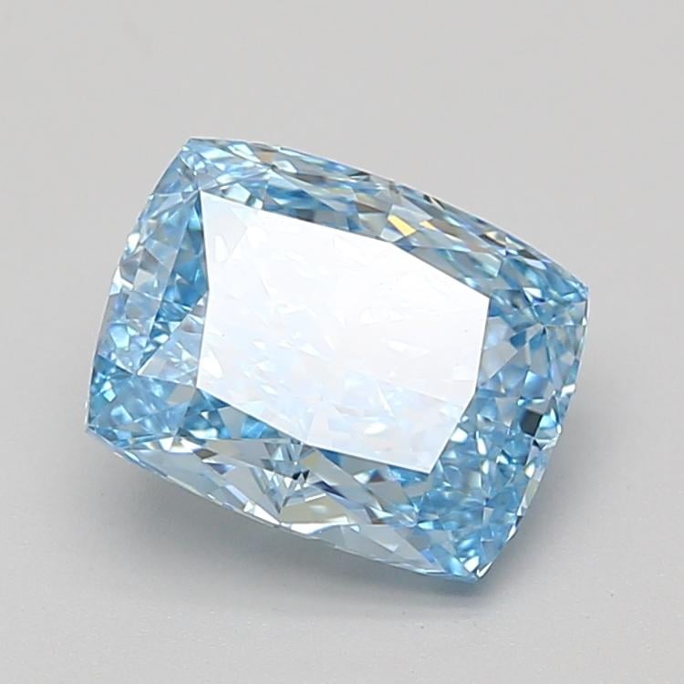 3.02 Ct. Fancy Vivid Blue Cushion Lab Grown Diamond