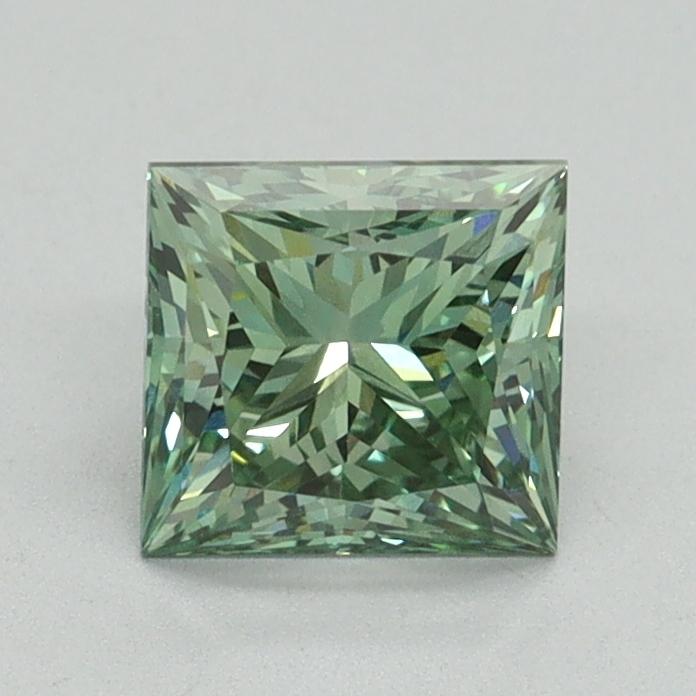 1.08 Ct. Fancy Vivid Green Princess Lab Grown Diamond