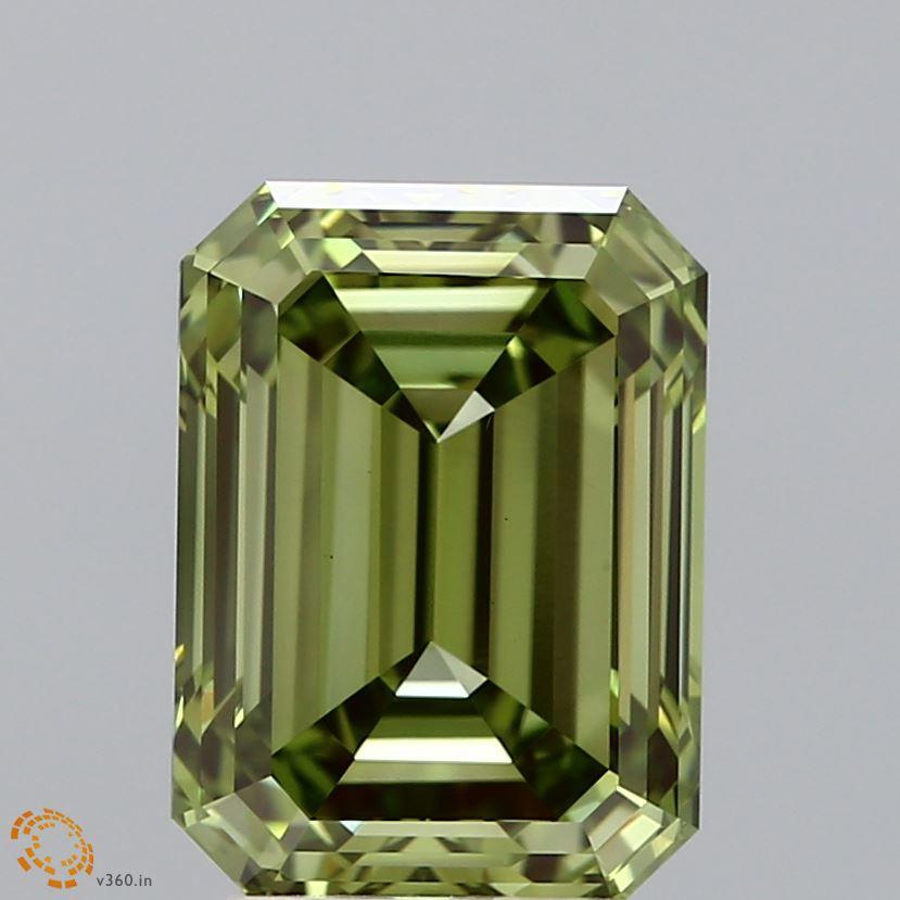 4.22 Ct. Fancy Vivid Green Emerald Lab Grown Diamond