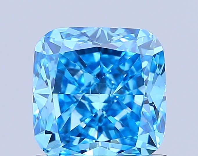 1.03 Ct. Fancy Vivid Blue Cushion Lab Grown Diamond
