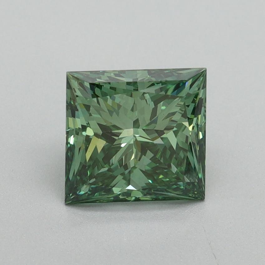 1.57 Ct. Fancy Vivid Pacific Green Princess Lab Grown Diamond