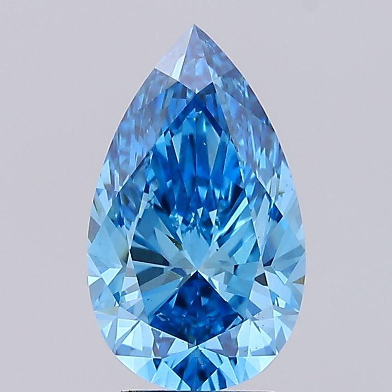4.01 Ct. Fancy Vivid  Blue Pear Lab Grown Diamond