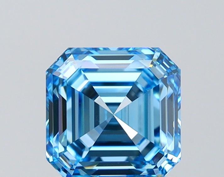 1.54 Ct. Fancy Vivid Blue Asscher Lab Grown Diamond