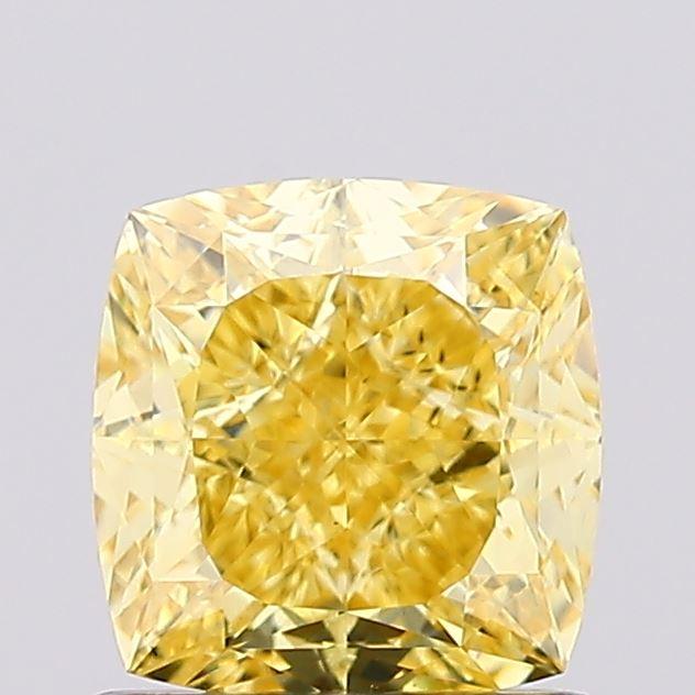 1.15 Ct. Fancy Vivid Yellow Cushion Lab Grown Diamond
