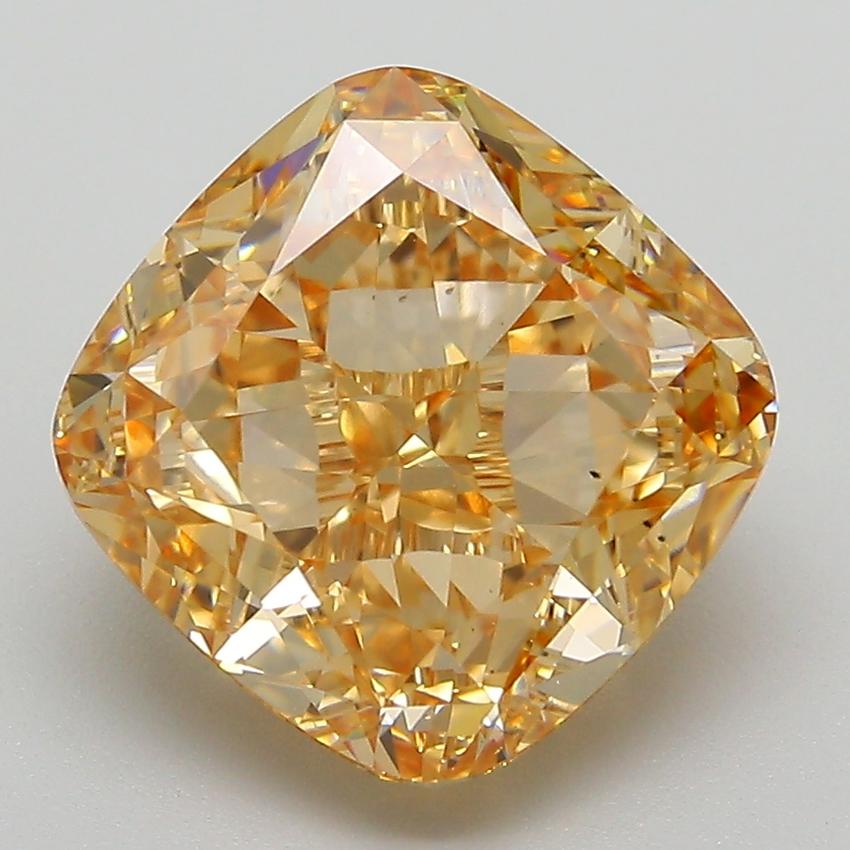 5.60 Ct. Fancy Yellowish Brown Cushion Lab Grown Diamond
