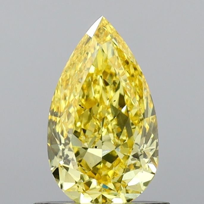 0.88 Ct. Fancy Vivid Yellow Pear Lab Grown Diamond