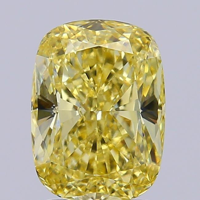 2.01 Ct. Fancy Intense Yellow Cushion Lab Grown Diamond