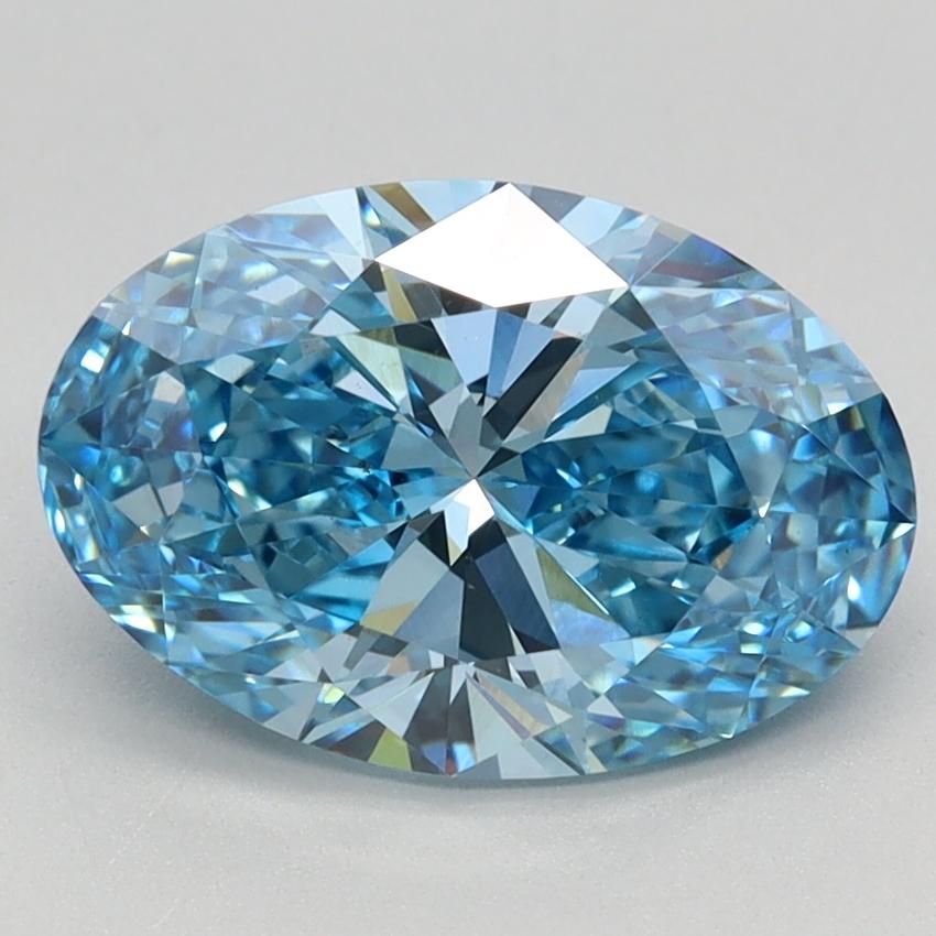 2.15 Ct. Fancy Vivid Blue Oval Lab Grown Diamond