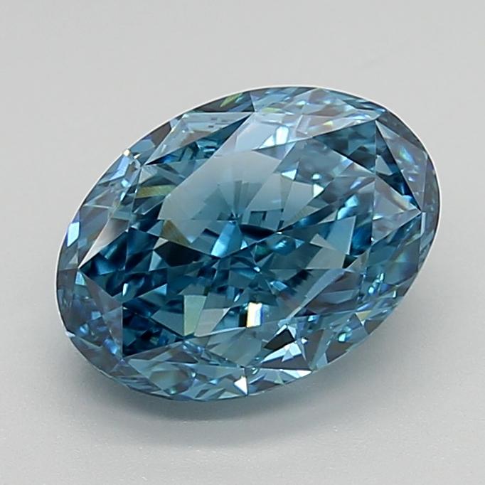 3.58 Ct. Fancy Vivid  Blue Oval Lab Grown Diamond