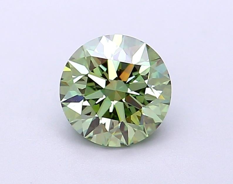 1.13 Ct. Fancy Vivid  Green Round Lab Grown Diamond