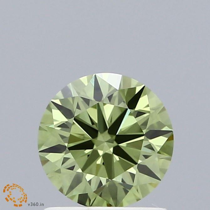 1.10 Ct. Fancy Vivid Green Round Lab Grown Diamond