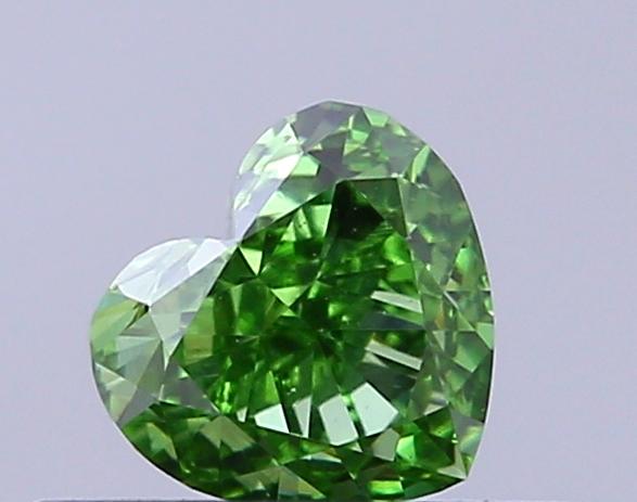 0.42 Ct. Fancy Vivid  Green Heart Lab Grown Diamond
