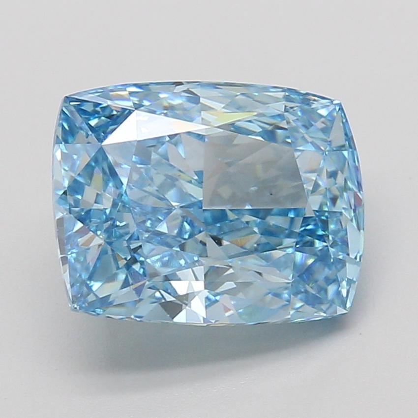 5.09 Ct. Fancy Vivid Blue Cushion Lab Grown Diamond