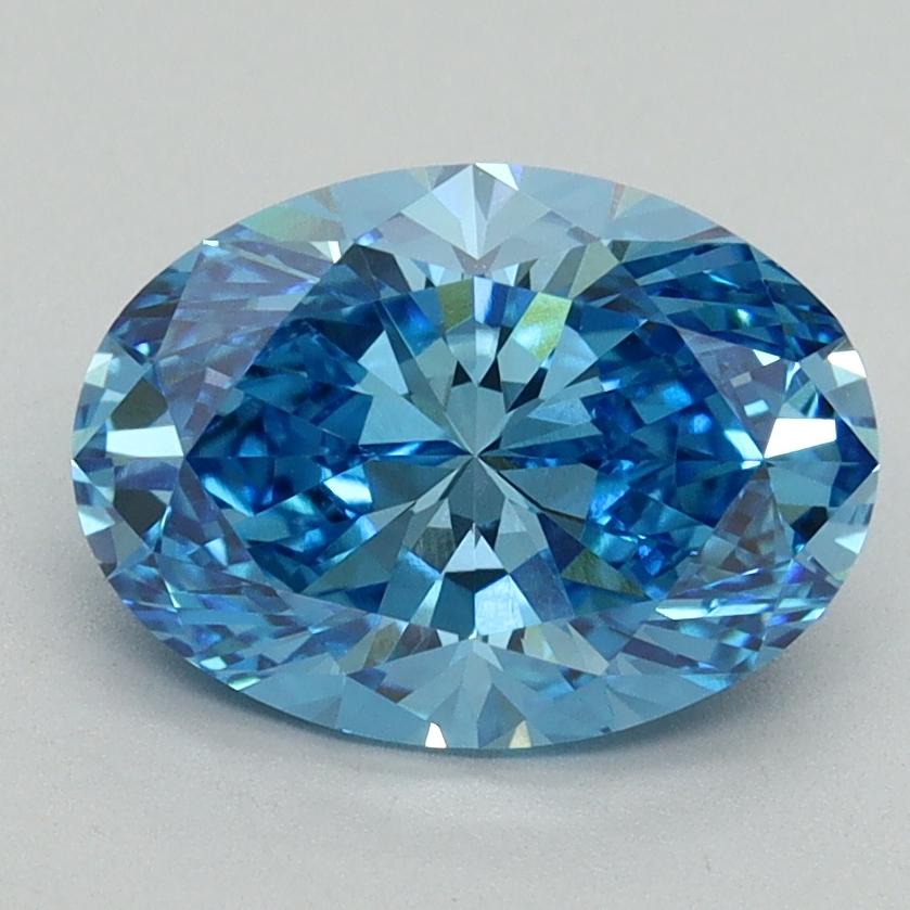 2.18 Ct. Fancy Vivid Blue Oval Lab Grown Diamond