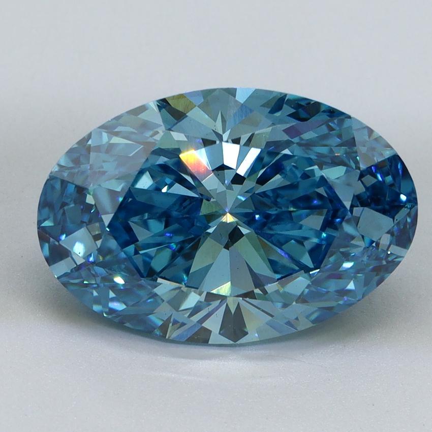 5.08 Ct. Fancy Vivid Malibu Blue Oval Lab Grown Diamond