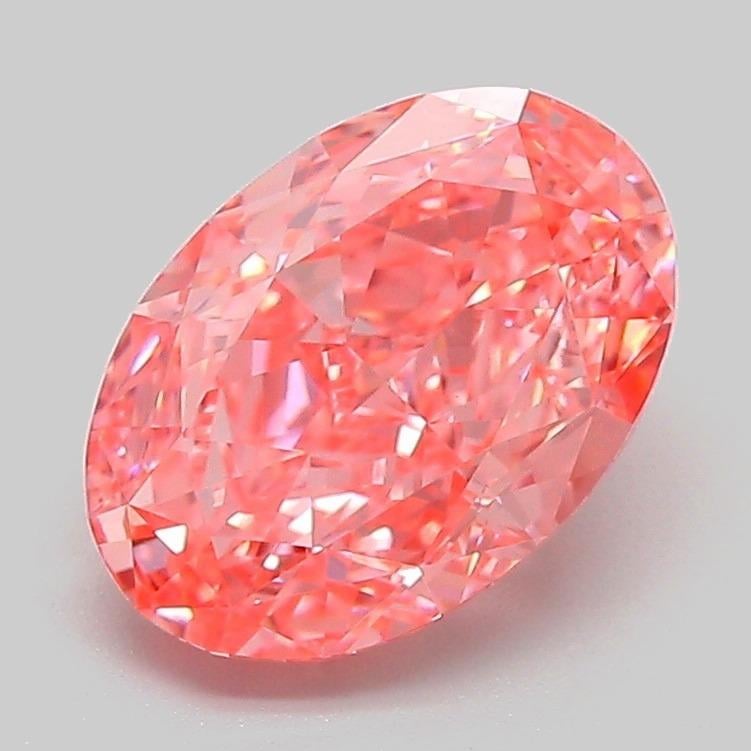 2.11 Ct. Fancy Vivid Pink Oval Lab Grown Diamond