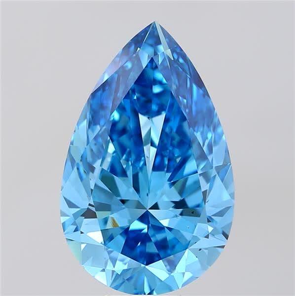 9.29 Ct. Fancy Vivid Blue Pear Lab Grown Diamond