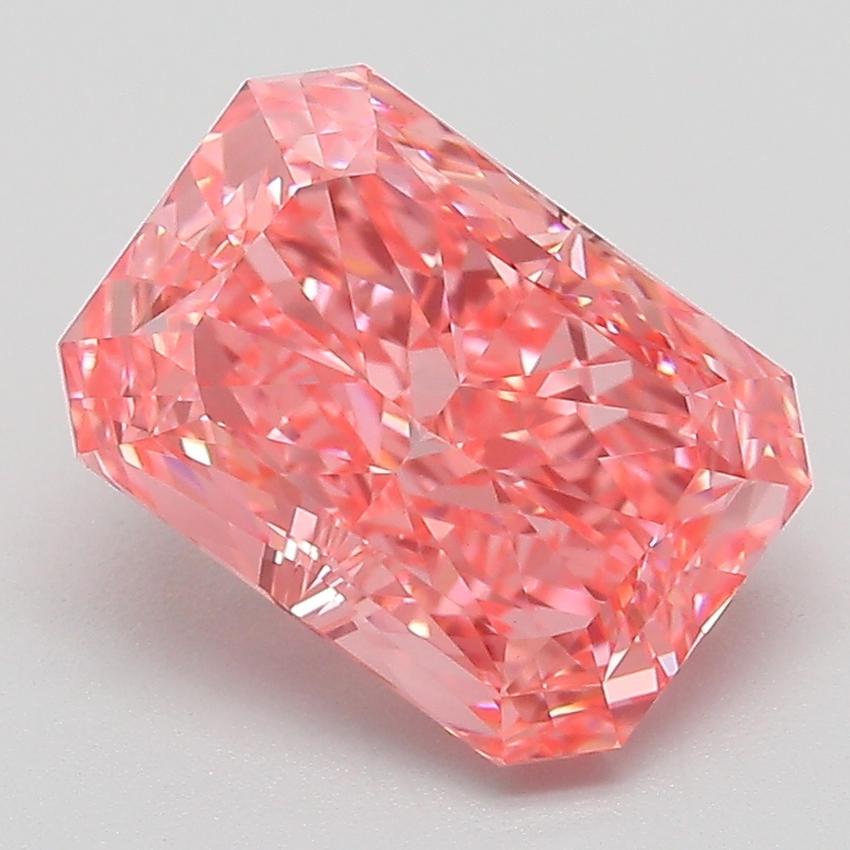 3.03 Ct. Fancy Vivid Pink Radiant Lab Grown Diamond