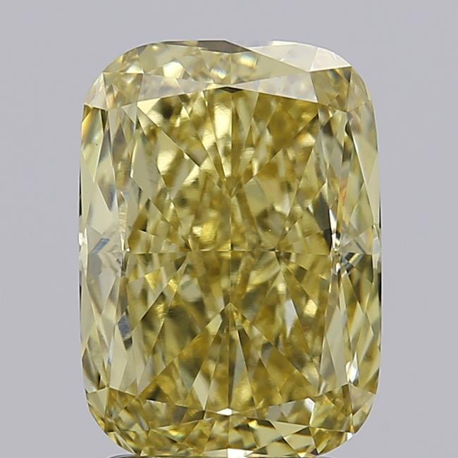 2.87 Ct. Fancy Intense Yellow Cushion Lab Grown Diamond