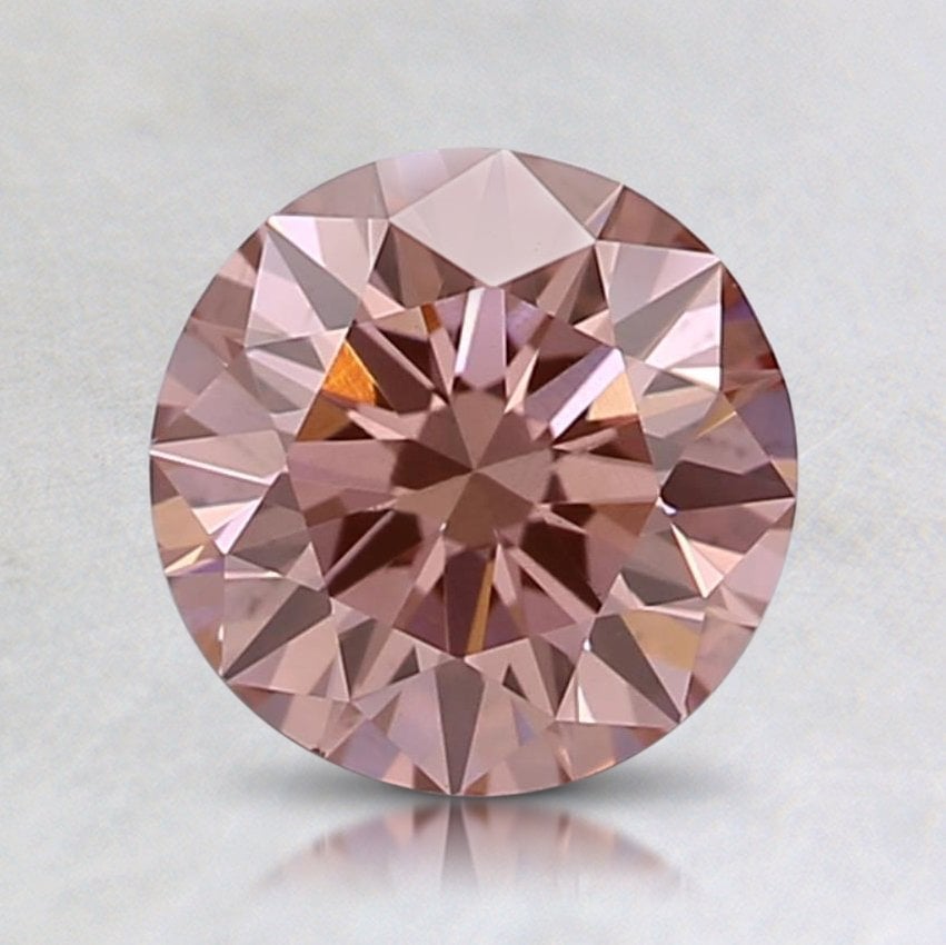 0.58 Ct. Lab Crated Fancy Orangy Pink Round Diamond