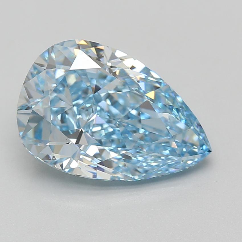 5.08 Ct. Fancy Vivid Blue Pear Lab Grown Diamond